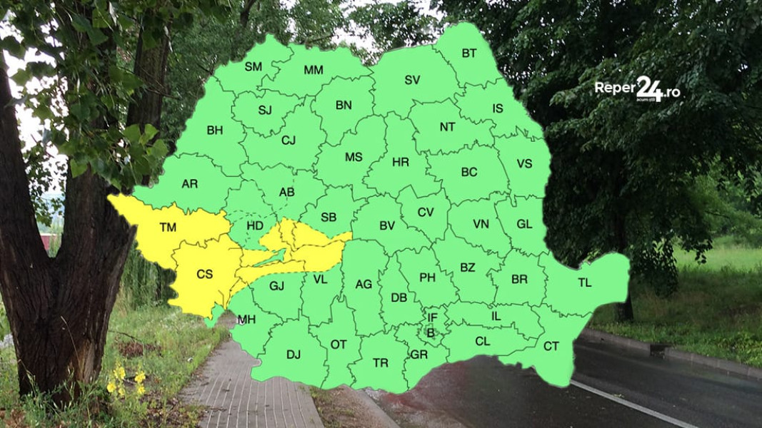 Avertizare cod galben pentru vânt puternic, valabilă până mâine