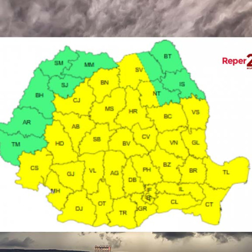 Cod galben de instabilitate atmosferică în mai multe regiuni din România